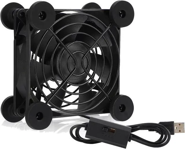Main image of Router Fan DIY PC Cooler TV Box Cooling Silent Quiet DC 5V USB Power 80mm Fan with Screws Protective Net,80X80X25MM