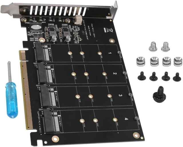 Alt view image 4 of 6 - PCIE 4-Port M.2 NVEM SSD Expansion Card Computer Motherboard Solid State Drive Expansion Card