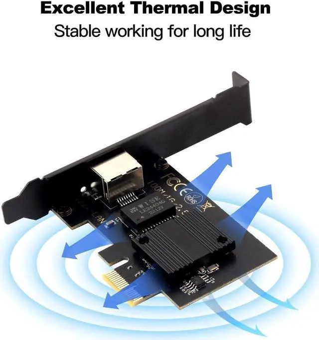 Alt view image 3 of 5 - 2.5G PCI-E To RJ45 Network Card I-ntel I226 Gigabit Ethernet PCI Express Adapter 100/1000M/2500M RJ45 LAN PCIe Adapter For PC