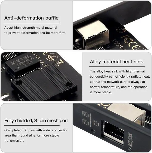 Alt view image 4 of 5 - 2.5G PCI-E To RJ45 Network Card I-ntel I226 Gigabit Ethernet PCI Express Adapter 100/1000M/2500M RJ45 LAN PCIe Adapter For PC