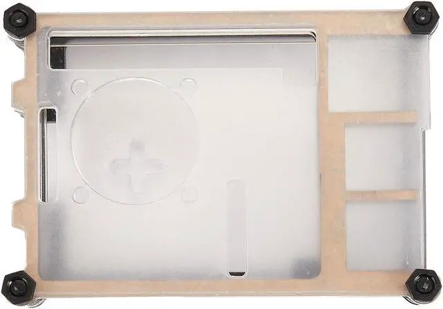 Alt view image 5 of 6 - Acrylic Transparent / Clear & Black Case Cover for Raspberry-Pi 4 Model B, with Cooling Fan for Raspberry-Pi 4B