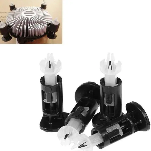 Alt view image 6 of 6 - 100Pcs CPU Heatsink Mount Pin Cooler Cooling Fan Fastener Mounting Clip for Intel 775/1150/1155/1156/1366 Socket