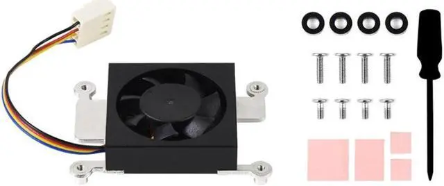 Main image of CM4 Dedicated 3007 Cooling Fan for Raspberry-Pi Compute Module 4 CM4 Cooling Fan with Metal Bracket Thermal Pad (12V)