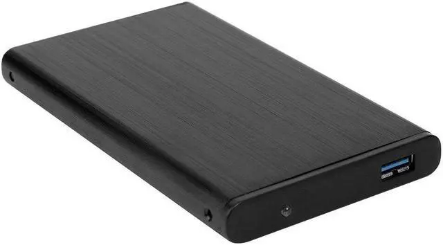 Alt view image 6 of 6 - External HDD SSD Enclosure Tool Free 2.5 Hard Drive Case SATA III II I to USB3.0 HDD Case with USB Cable Pouch New (Silver)