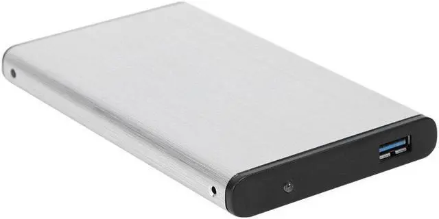 Main image of External HDD SSD Enclosure Tool Free 2.5 Hard Drive Case SATA III II I to USB3.0 HDD Case with USB Cable Pouch New (Silver)