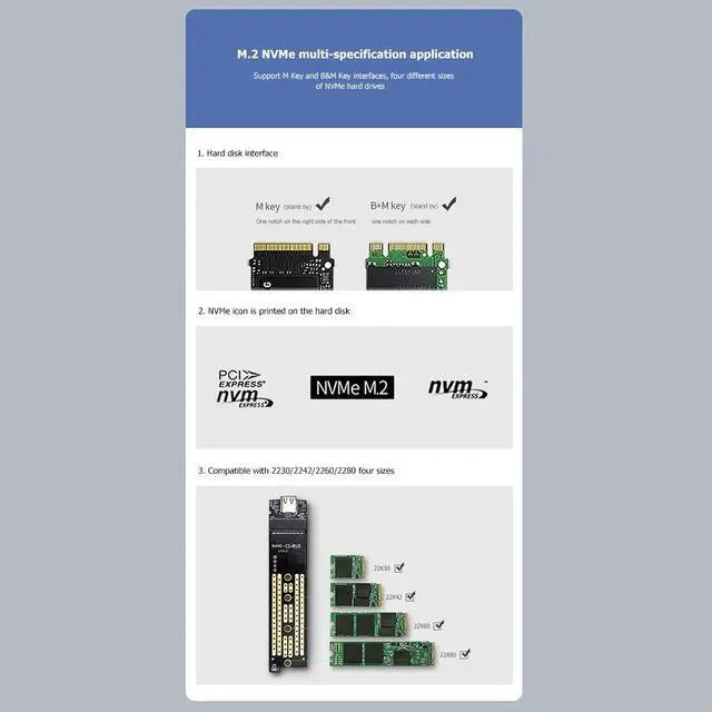 Alt view image 5 of 6 - USB 3.2 Type-C Mobile SSD External Case 20Gbps High Speed M.2 NVMe M Key B+M Key Solid State Drive Enclosure