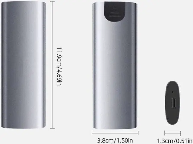 Alt view image 6 of 6 - M.2 Hard Drive Case SSD Enclosure NVMe/NGFF Mobile Harddisk Enclosure Type-C 3.1 M/B/(B+M) Key for 2230/2242/2260/2280 SSD(NVME 10Gbps)