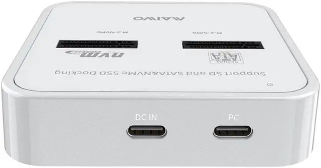 Alt view image 6 of 6 - K3016SD Dual M.2 SSD Docking Bay 10Gbps SATA/NVMe SD Card Reader Station Solid State Drive Enclosure Case Holder Adapter(US)