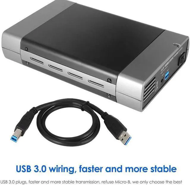 Alt view image 3 of 6 - 5.25inch External Hard Drive Case USB3.0/2.0 To SATA SSD HDD Hard Disk Box Support DVD 16 Speed 480Mbps Recording Hard Disk Case(USB 2.0 US Plug)