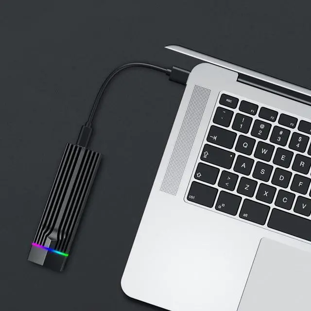 Main image of RGB External Adapter M.2 NVME PCI-E To USB3.1 Gen2 Type-C JMS583 10Gbps SSD Case Box Aluminum Alloy High Speed for M Key/B M Key