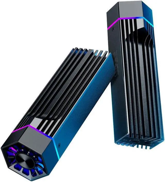 Alt view image 4 of 6 - RGB External Adapter M.2 NVME PCI-E To USB3.1 Gen2 Type-C JMS583 10Gbps SSD Case Box Aluminum Alloy High Speed for M Key/B M Key