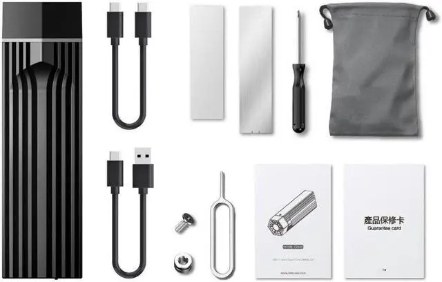 Alt view image 6 of 6 - RGB External Adapter M.2 NVME PCI-E To USB3.1 Gen2 Type-C JMS583 10Gbps SSD Case Box Aluminum Alloy High Speed for M Key/B M Key