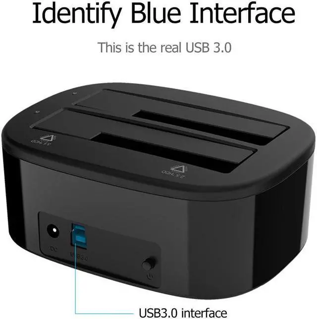 Alt view image 5 of 6 - 6228US3USB 3.0 to SATA Dual Bay External Hard Drive Docking Station for 2.5 3.5 inch HDD SSD Duplicator Cloner Function(EU Plug)