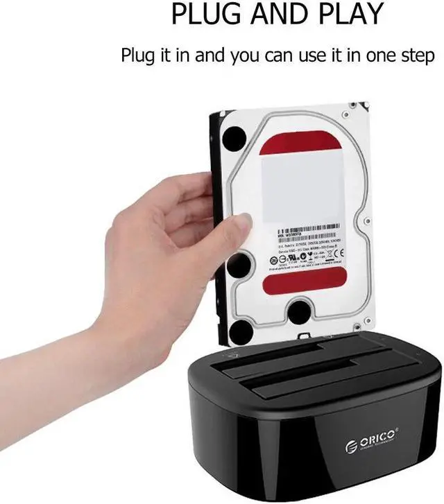 Alt view image 4 of 6 - 6228US3USB 3.0 to SATA Dual Bay External Hard Drive Docking Station for 2.5 3.5 inch HDD SSD Duplicator Cloner Function(EU Plug)