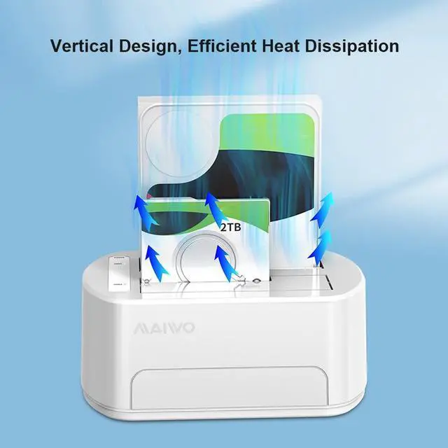 Alt view image 3 of 6 - Dual Bay HDD Docking Station USB 3.0 High Speed HDD Clone Docking Station for 2.5/3.5 Inch SSD HDD Enclosure
