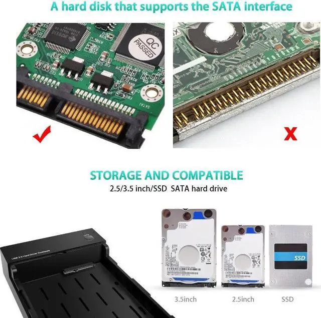 Alt view image 6 of 6 - HDD Case 3.5 2.5 SATA to USB 3.0 Adapter External Hard Drive Enclosure Reader for SSD Disk HDD Box Case HD 3.5 HDD Case(UK)