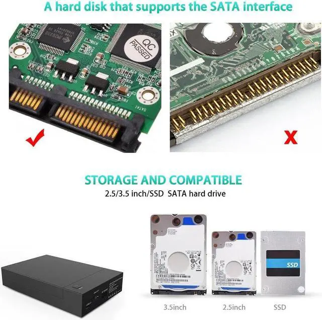 Alt view image 4 of 6 - HDD Case 3.5 2.5 SATA to USB 3.0 Adapter External Hard Drive Enclosure Reader for SSD Disk HDD Box Case HD 3.5 HDD Case(UK)
