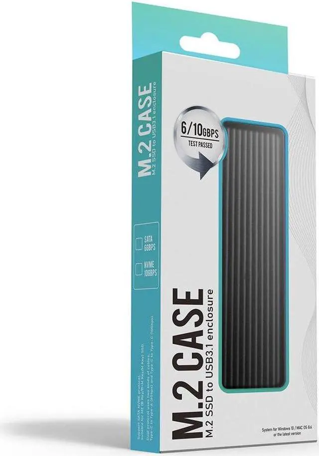 Alt view image 5 of 6 - M.2 SSD to USB 3.1 Enclosure M.2 NVME PCIE/NGFF SATA NVME Case Kit with OTG Adapter 10Gbps Dual Protocol Type-C Box(Silver)