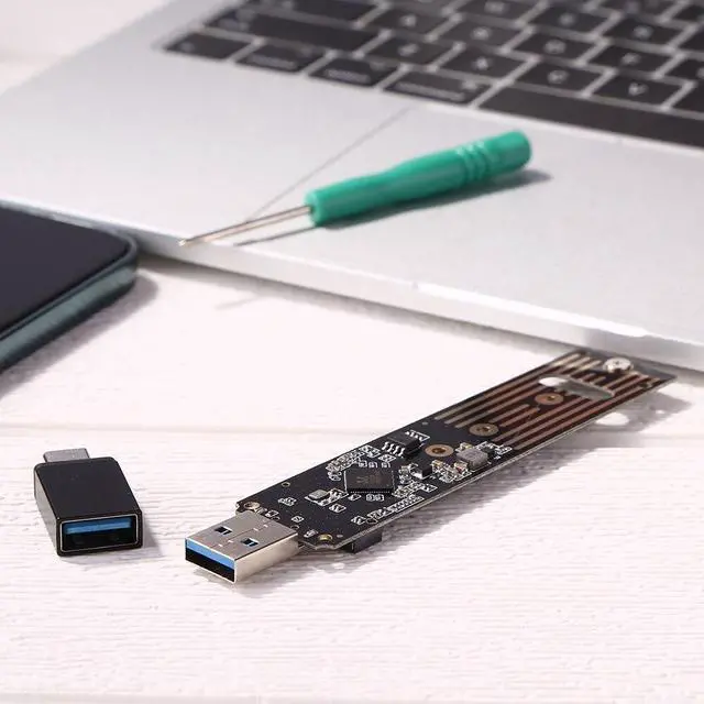 Alt view image 3 of 6 - NVMe to USB Adapter RTL9210 Chip M.2 PCIe M Key HDD Case with USB Cable Pouch New SSD to to USB 3.1 Type A Reader(Without Adapter)