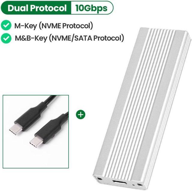 Dual Protocol M2 NVMe/SATA SSD Case 10Gbps HDD Box M.2 NVME NGFF SSD to USB  3.1 Enclosure Type-C to Type-A for M.2 Hard Disk