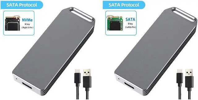 Alt view image 3 of 6 - Up To 2TB M.2 External SSD Enclosure Solid State Drive Case SATA To USB 3.1 10Gbps/5Gbps Plug and Play for Desktop PC(SATA)