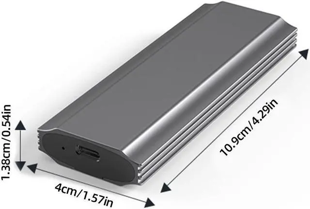 Alt view image 6 of 6 - M.2 SSD Enclosure SATA3.0 6Gbps NVMe/NGFF Mobile HDD Case Heat Dissipation Compatible with 2230 2242 2260 2280 SSD Plug and Play(SATA C-A Grey)