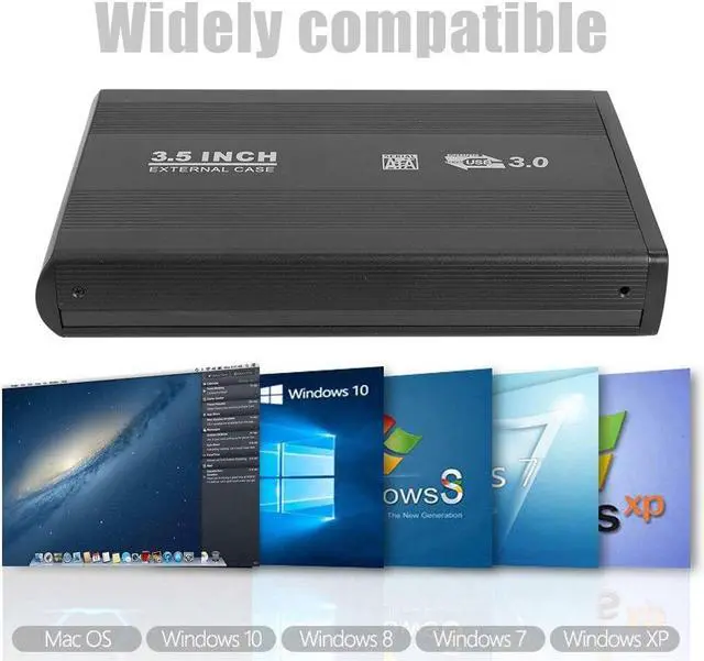 Alt view image 2 of 6 - 3.5 inch Hard Disk Case SATA To USB3.0 Aluminum Alloy HDD Case External Hard Drive Enclosure With USB Cable For Computer Laptop(B)