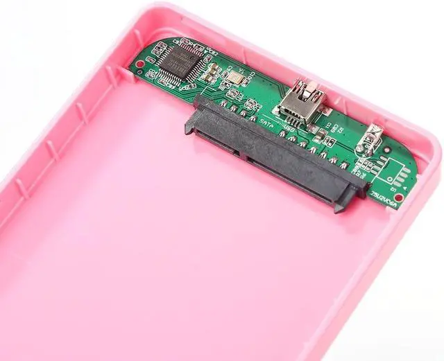 Alt view image 5 of 6 - 2.5 inch USB 2.0 SATA HDD Hard Disk Drive Box External Case Portable Mobile SSD Enclosure for Win7/Win8/Win10/Mac OS(Pink)
