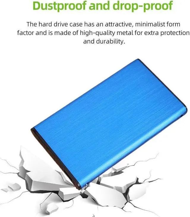 Alt view image 4 of 6 - 2.5inch External Hard Drive Enclosure Aluminium Alloy USB2.0 Compatible with XP/win7/win8/win10 Plug and Play for PC TV Laptop(USB3.0 Black)