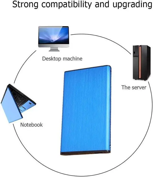 Alt view image 5 of 6 - 2.5inch External Hard Drive Enclosure Aluminium Alloy USB2.0 Compatible with XP/win7/win8/win10 Plug and Play for PC TV Laptop(USB3.0 Black)