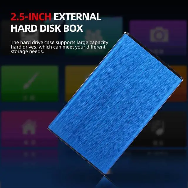 Alt view image 2 of 6 - 2.5inch External Hard Drive Enclosure Aluminium Alloy USB2.0 Compatible with XP/win7/win8/win10 Plug and Play for PC TV Laptop(USB3.0 Black)