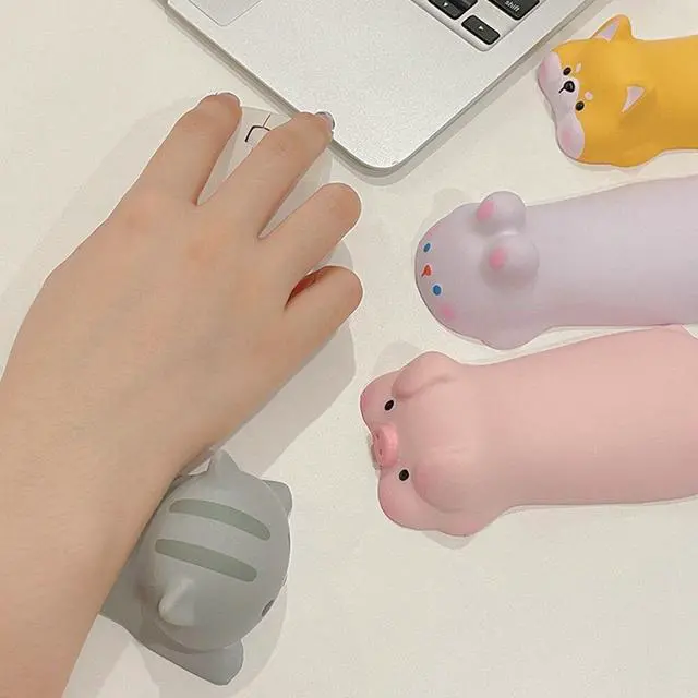 Alt view image 5 of 6 - Cute Wrist Rest Support for Mouse Computer Laptop Arm Rest for Desk Ergonomic Slow Rising Squishy Toys, Yellow Shiba Inu