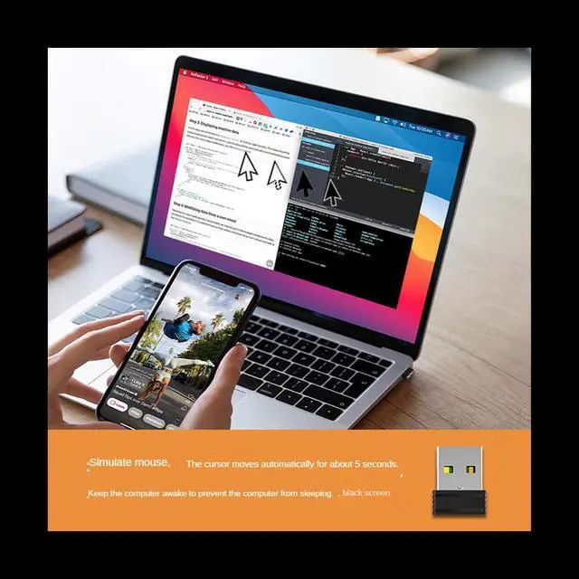 Alt view image 4 of 6 - USB Mouse Jiggler Undetectable USB Mouse Mover Automatic Mouse Shaker Mouse Movement Simulator Keep PC Awake