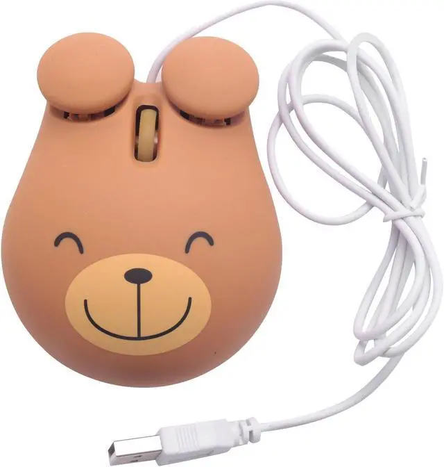 Main image of 1000 Dpi Wired Optical Gaming Mouse Cute Bear Animal Mouse Usb For Pc Laptop Game Console Brown Plastic