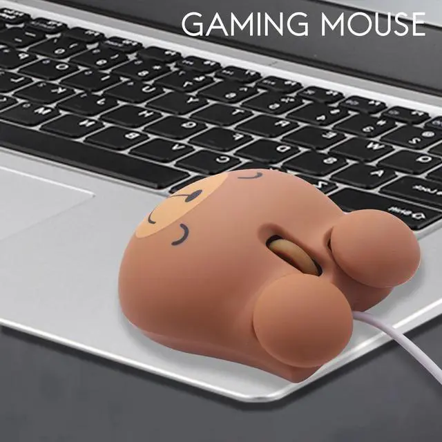 Alt view image 4 of 6 - 1000 Dpi Wired Optical Gaming Mouse Cute Bear Animal Mouse Usb For Pc Laptop Game Console Brown Plastic