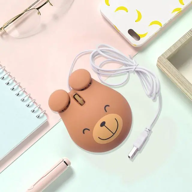 Alt view image 2 of 6 - 1000 Dpi Wired Optical Gaming Mouse Cute Bear Animal Mouse Usb For Pc Laptop Game Console Brown Plastic