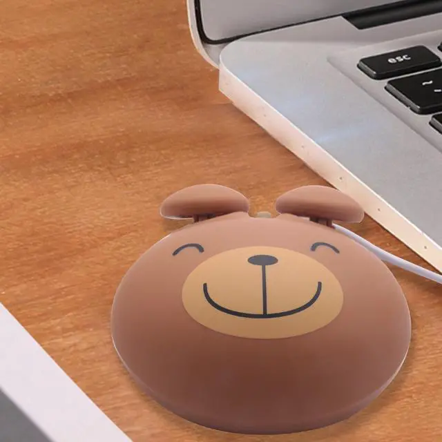 Alt view image 3 of 6 - 1000 Dpi Wired Optical Gaming Mouse Cute Bear Animal Mouse Usb For Pc Laptop Game Console Brown Plastic