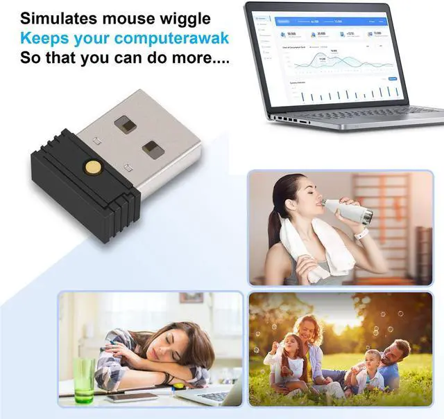 Alt view image 5 of 6 - 2Pcs USB Mouse Jiggler,Undetectable Automatic Computer Mouse Mover Jiggler, Keeps Computer Awake,Simulate Mouse Movement
