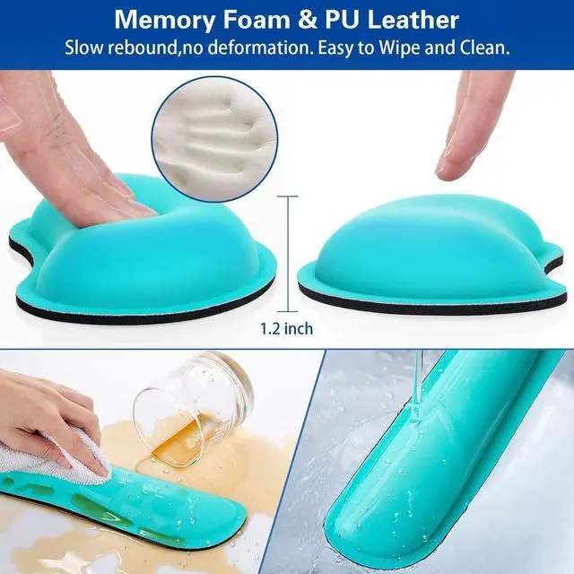 Alt view image 4 of 6 - Keyboard Wrist Rest,Memory Foam Mouse Wrist Rest, Ergonomic Keyboard Wrist Rest PU Leather Support Pad
