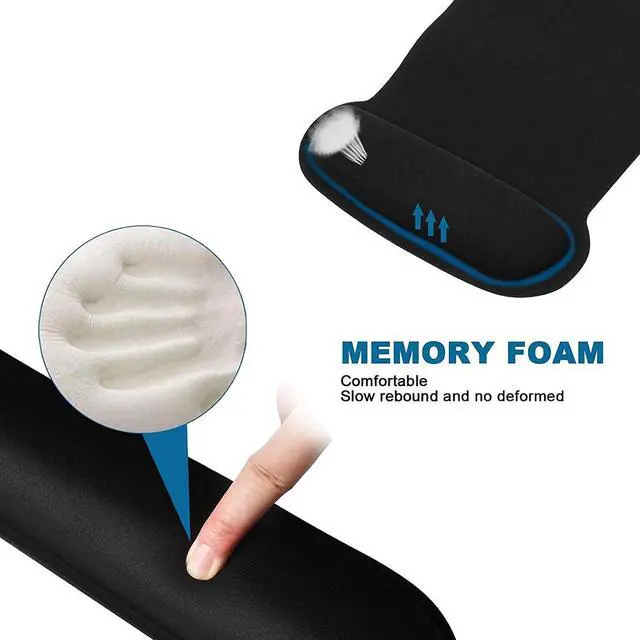 Alt view image 3 of 6 - Keyboard Wrist Rest and Mouse Pad, Ergonomic Mouse Pad Wrist Support, Non Slip Keyboard Wrist Support for Office