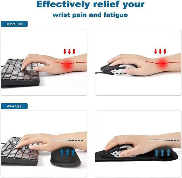 Alt view image 5 of 6 - Keyboard Wrist Rest and Mouse Pad, Ergonomic Mouse Pad Wrist Support, Non Slip Keyboard Wrist Support for Office