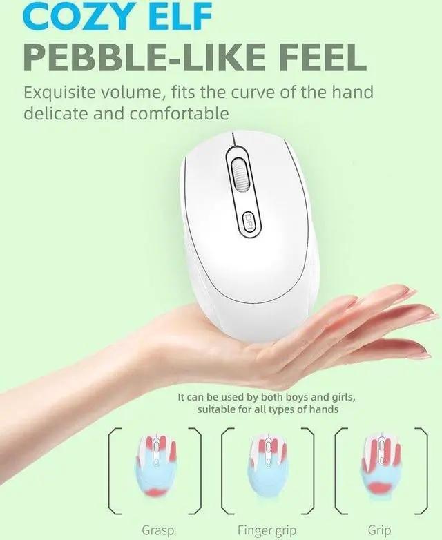 Alt view image 2 of 6 - M107 Dual Mode Rechargeable Mouse 2.4G Wireless Mouse Mute Notebook Desktop Computer Office Mouse USB Optical Mice White