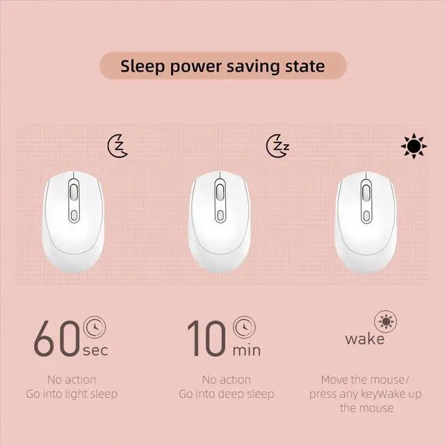 Alt view image 5 of 6 - M107 Dual Mode Rechargeable Mouse 2.4G Wireless Mouse Mute Notebook Desktop Computer Office Mouse USB Optical Mice White