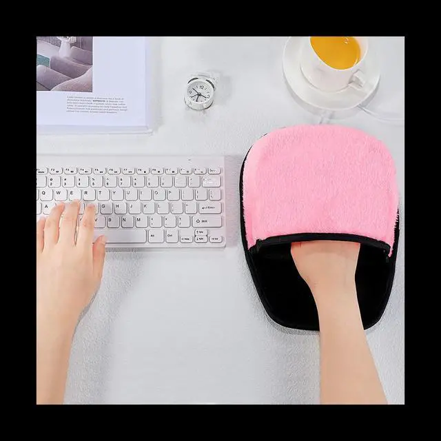 Alt view image 4 of 6 - Heated Mouse Pad USB Heating Mouse Mats Winter Hand Warm Mousepad for Computer Laptop Mice Pads Accessories 2Pcs Pink