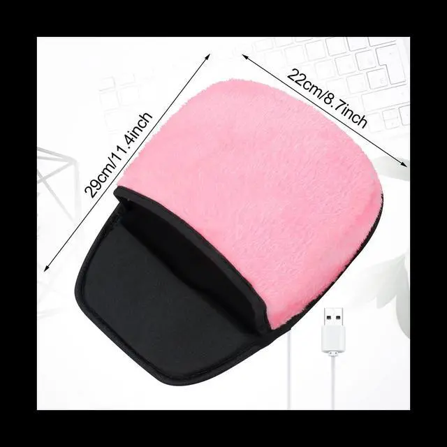 Alt view image 3 of 6 - Heated Mouse Pad USB Heating Mouse Mats Winter Hand Warm Mousepad for Computer Laptop Mice Pads Accessories 2Pcs Pink