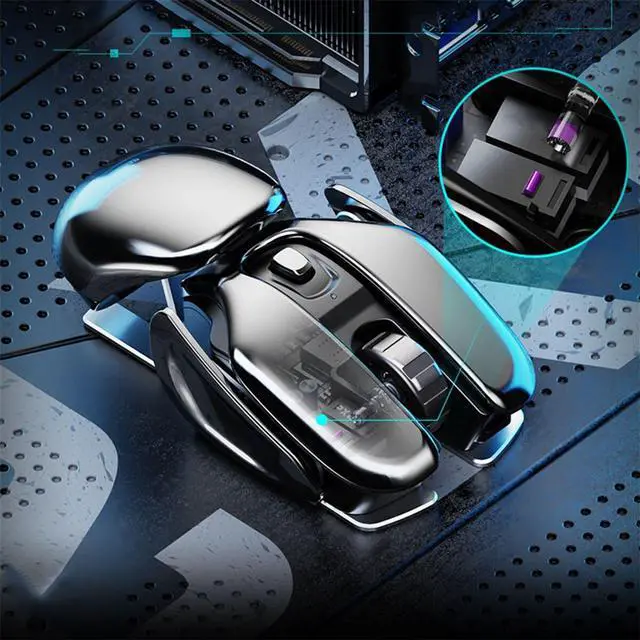 Alt view image 3 of 6 - 2.4G Rechargeable Wireless Mouse 1600DPI Mouse 6 Buttons for PC Laptop Computer Gaming Office Home Waterproof Mouse