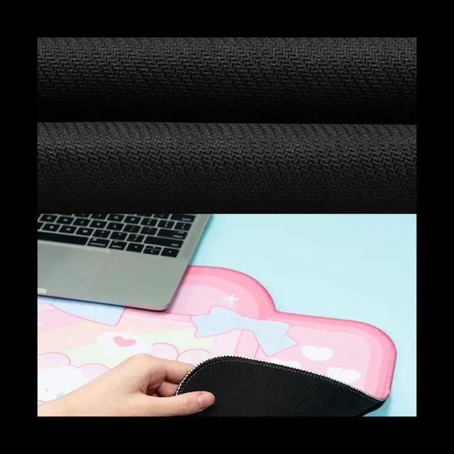 Alt view image 6 of 6 - Pink Mouse Pad Large Gaming Mouse Pad, Waterproof Easy Clean,Non-Slip Base Long Office Desk Mat for Office Gaming