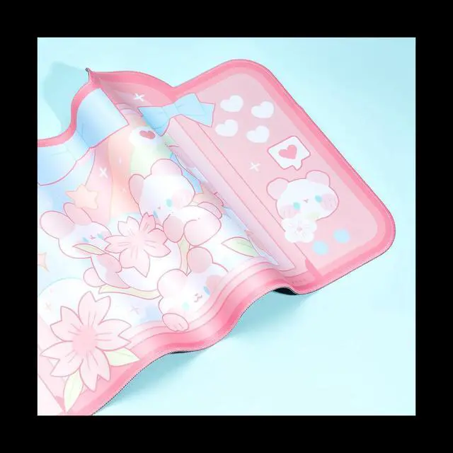 Alt view image 3 of 6 - Pink Mouse Pad Large Gaming Mouse Pad, Waterproof Easy Clean,Non-Slip Base Long Office Desk Mat for Office Gaming