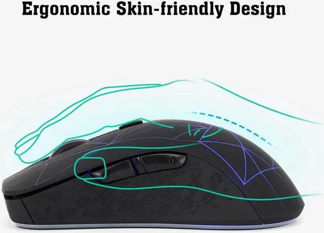 Alt view image 5 of 6 - Bluetooth Wireless Mouse 1600 DPI Dual Mode 2 in 1 Cordless Bluetooth 5.0 + 2.4Ghz Mouse Rechargeable Gaming Mouse