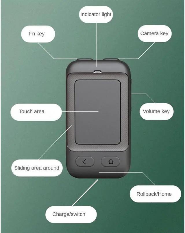 Alt view image 3 of 6 - Mobile Remote Control CHP03 Air Mouse Bluetooth Wireless Multi -Function Touchpad -Border Hair White